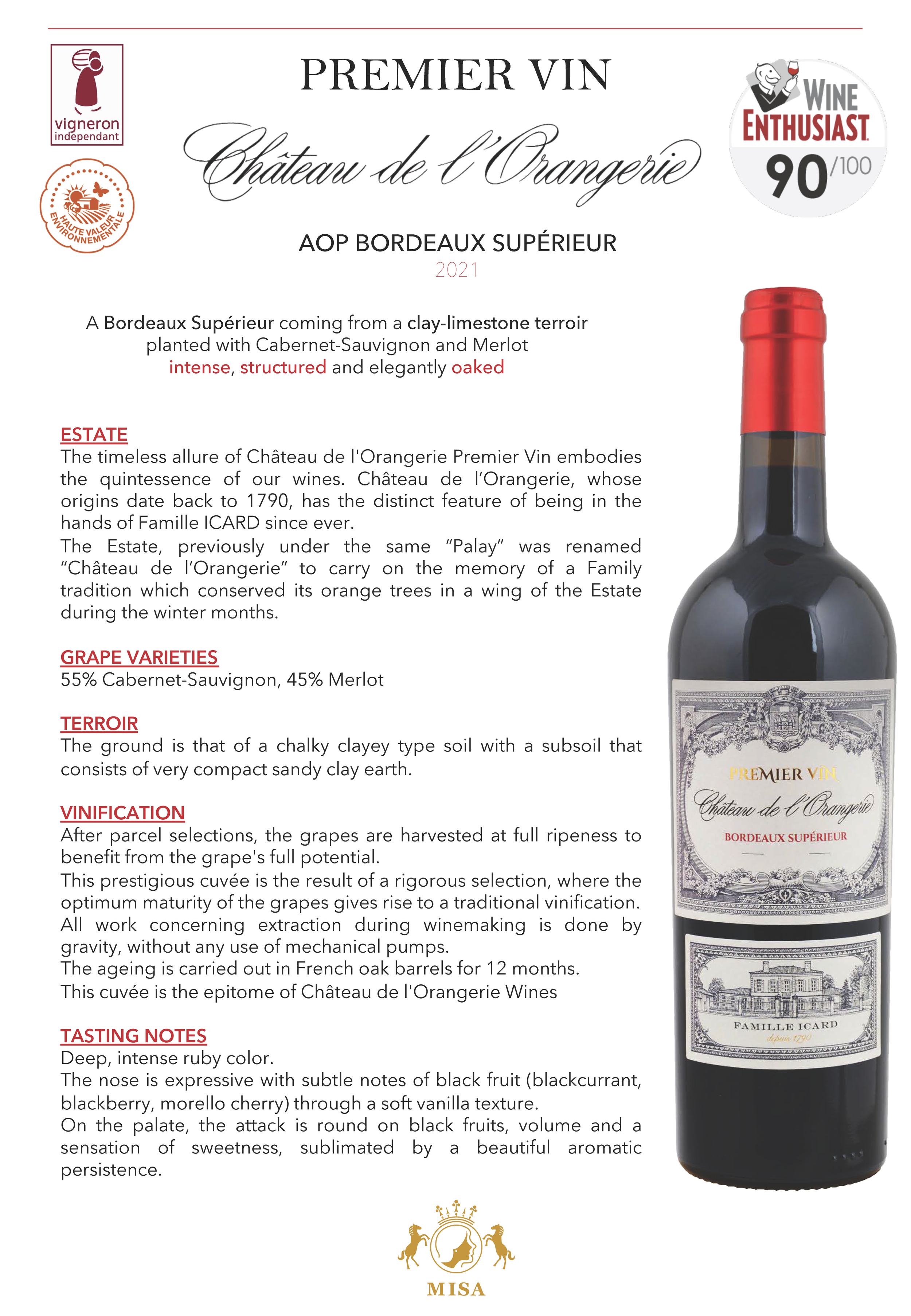 Chateau L'Orangerie 2021 | Discover Premium Wines Today — MISA Imports